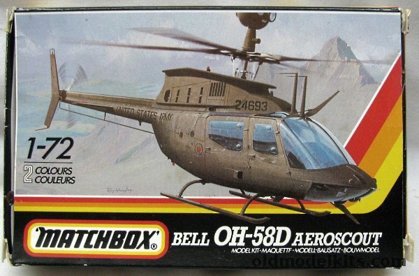 Matchbox 1/72 Bell OH-58D Aeroscout - US Army 1987, PK-43 plastic model kit